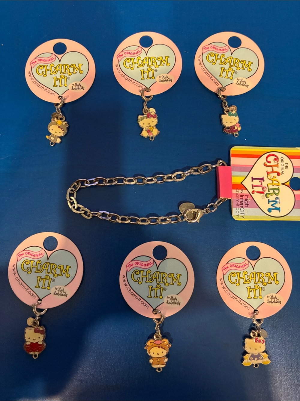 Kids Pink Hello Kitty Charm Bracelet with Assorted Charms